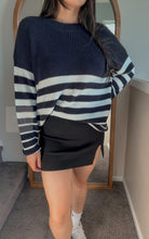 Load image into Gallery viewer, Aura Slit Knit Skirt: Black