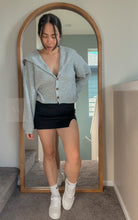 Load image into Gallery viewer, Aura Slit Knit Skirt: Black