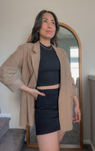 Load image into Gallery viewer, Aura Slit Knit Skirt: Black