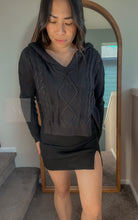 Load image into Gallery viewer, Henley Hooded Knit Sweater