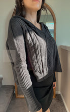 Load image into Gallery viewer, Henley Hooded Knit Sweater